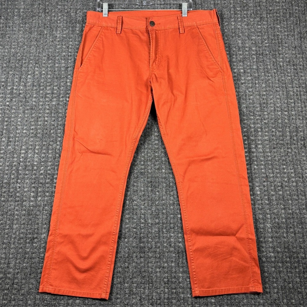 Levis 511 Skinny Pants Cotton Chinos 36x28 Burnt Orange Y2K